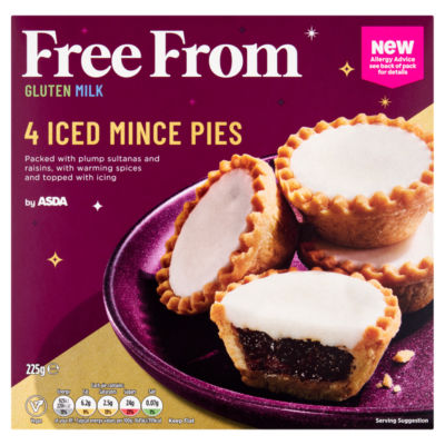 ASDA Free From 4 Iced Mince Pies 225g