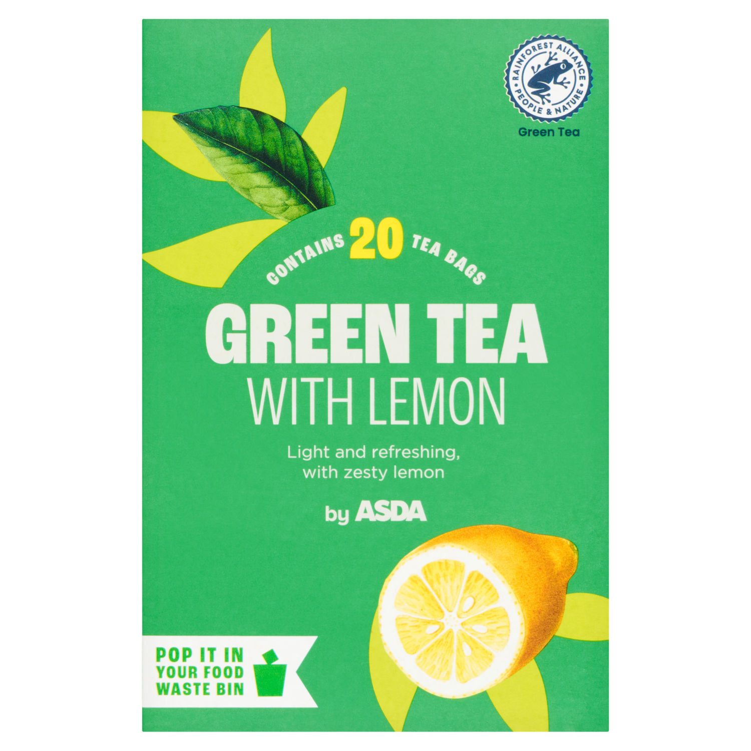 ASDA Green Tea with Lemon Flavoured Tea Bags 40g
