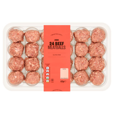 ASDA 24 Beef Meatballs 672g