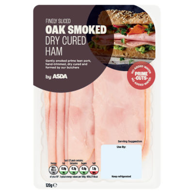 ASDA Finely Sliced Oak Smoked Dry Cured Ham 120g