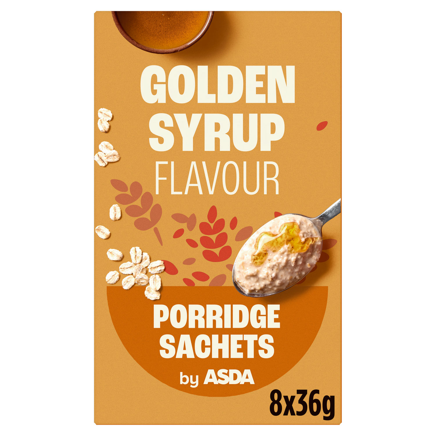 ASDA Golden Syrup Flavour Instant Porridge Sachets 288g