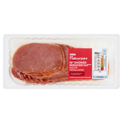 ASDA Flavoursome 10 Smoked Reduced Fat Bacon Medallions 300g