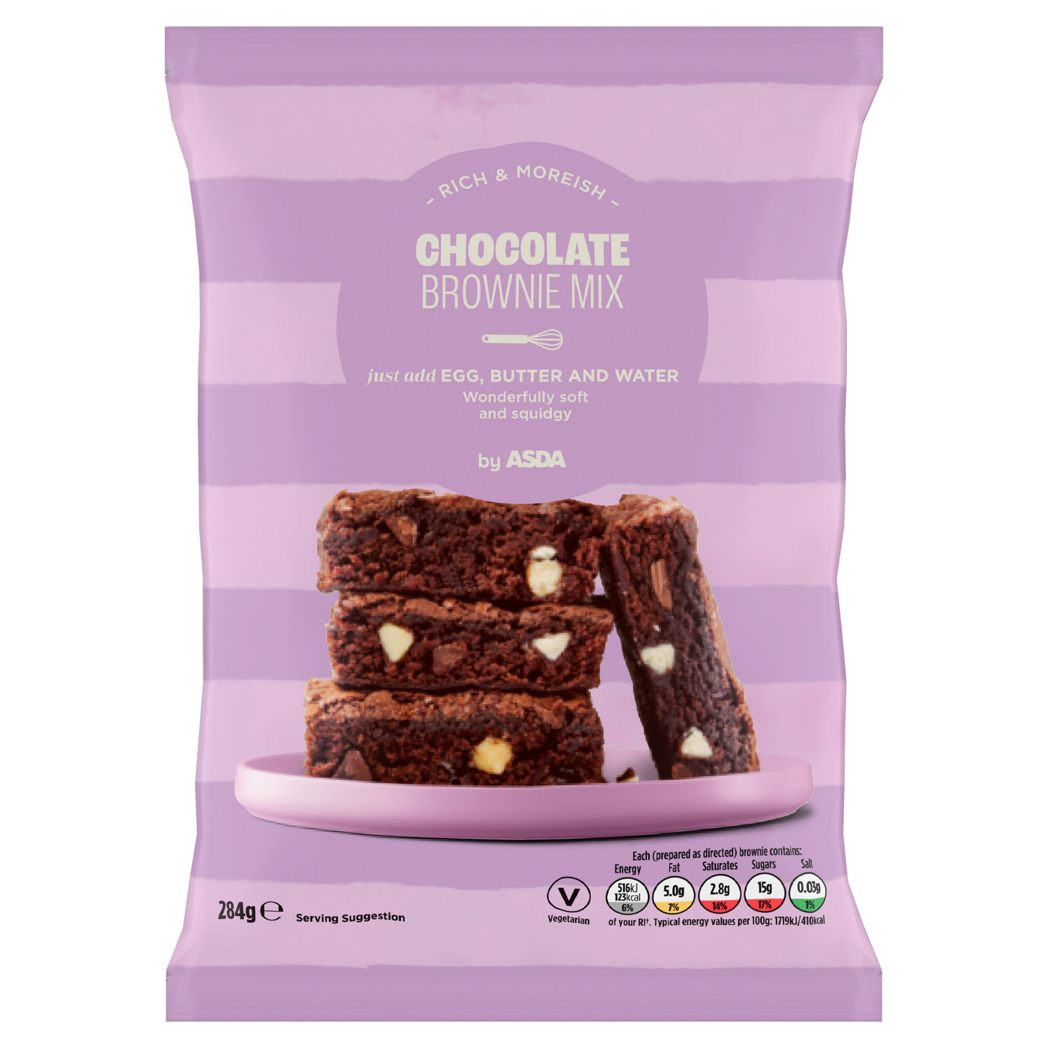 ASDA Chocolate Brownie Mix with White and Dark Chocolate Chips Baking Mix 284g