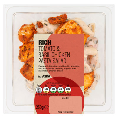 ASDA Rich Tomato & Basil Chicken Pasta Salad 230g