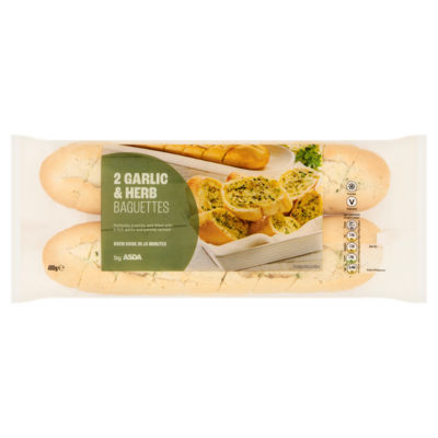 ASDA 2 Garlic & Herb Baguettes 400g