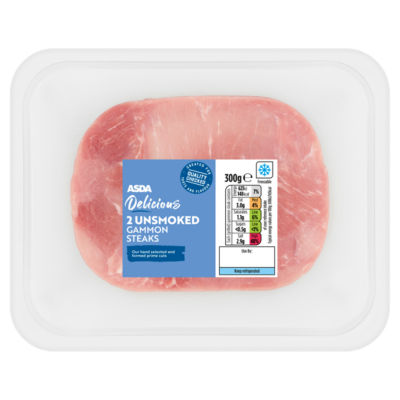 ASDA Delicious 2 Unsmoked Gammon Steaks 300g