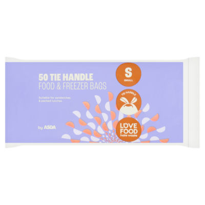 ASDA 50 Tie Handle Food & Freezer Bags Small