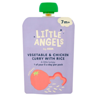 LITTLE ANGELS by ASDA Little Angels by  Organic Vegetable & Chicken Curry with Rice 7m+ 130g