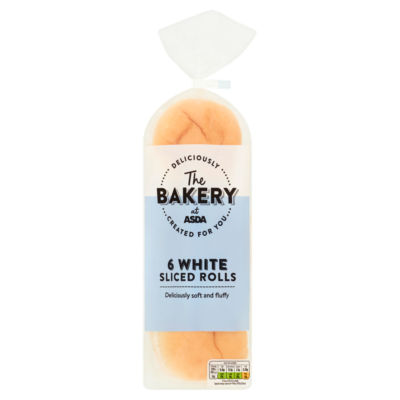 The Bakery At Asda The Bakery 6 White Sliced Rolls