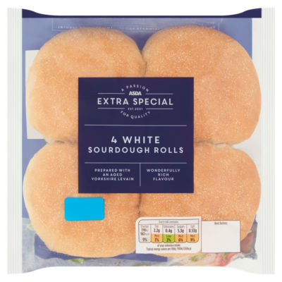 ASDA Extra Special 4 White Sourdough Rolls