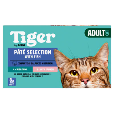 Tiger by ASDA Tiger Pâté Selection with Fish Adult Cat 8 x 100g (800g)