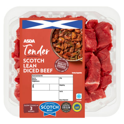 ASDA Tender Scotch Lean Diced Beef 400g
