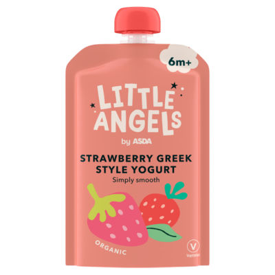 LITTLE ANGELS by ASDA Organic Strawberry Greek Style Yogurt 6+M 90g