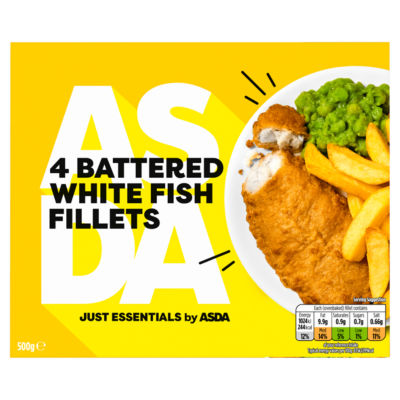 JUST ESSENTIALS by ASDA Just Essentials 4 Battered White Fish Fillets 500g
