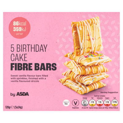 ASDA Birthday Cake Fibre Bars 5 x 24g (120g)