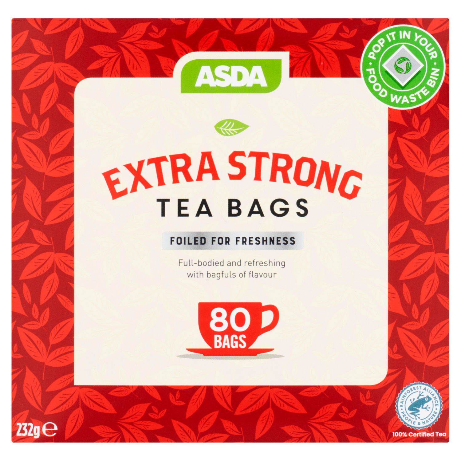 ASDA Extra Strong 80 Black Tea Bags 232g