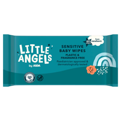 LITTLE ANGELS by ASDA Little Angels 60 Sensitive Baby Wipes
