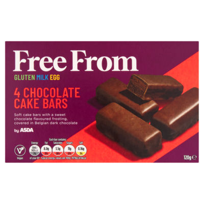 ASDA Free From Free From by  4 Chocolate Cake Bars 120g