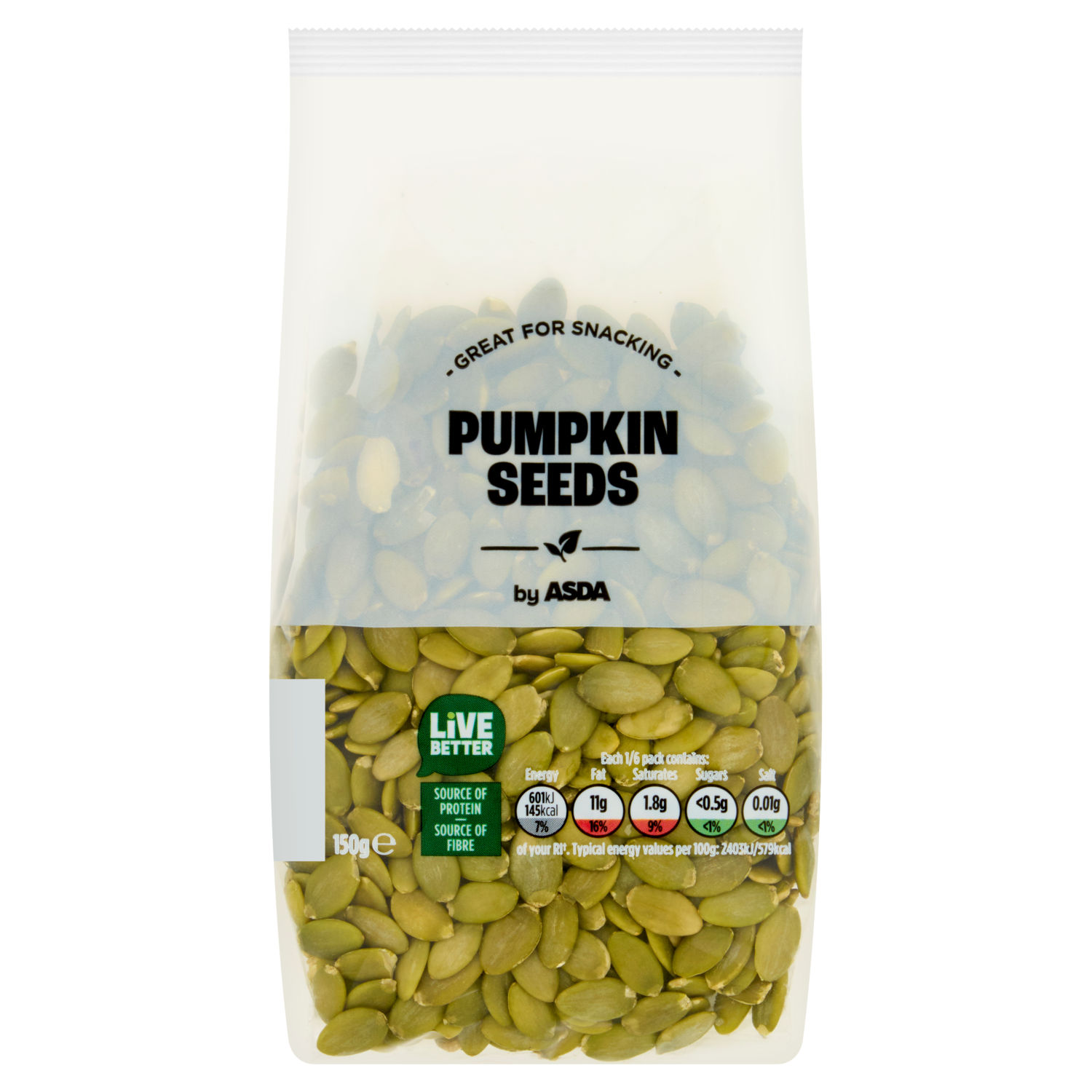 ASDA Pumpkin Seeds Snack Seeds 150g