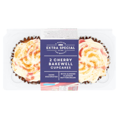 ASDA Extra Special 2 Cherry Bakewell Cupcakes