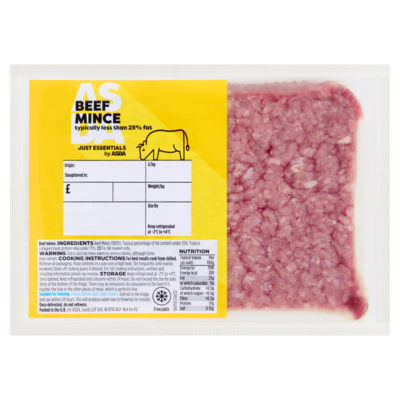 JUST ESSENTIALS by ASDA Beef Mince 500g