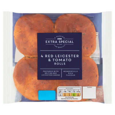 ASDA Extra Special 4 Red Leicester & Tomato Rolls