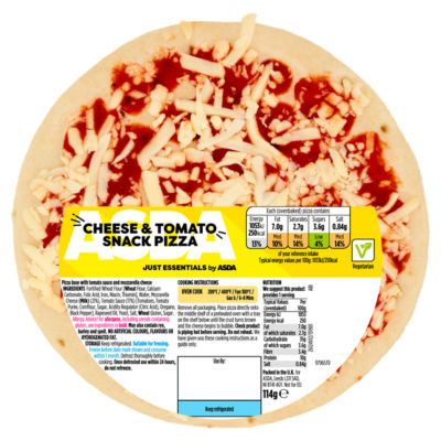 JUST ESSENTIALS by ASDA Cheese & Tomato Snack Pizza 114g