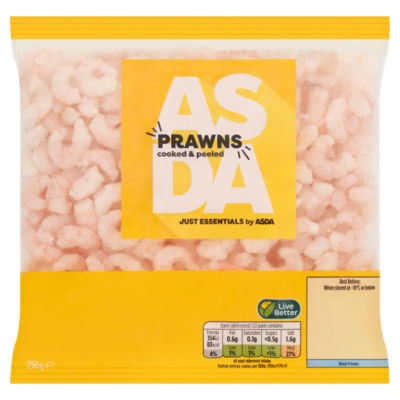 JUST ESSENTIALS by ASDA Just Essentials by  Cooked & Peeled Prawns 250g