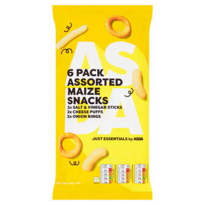 JUST ESSENTIALS by ASDA Just Essentials 6 Pack Assorted Maize Snacks 100g