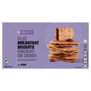 ASDA Filled Breakfast Biscuits Chocolate Oat Crunch 5 x 44g (220g)