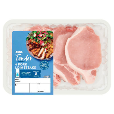 ASDA 4 Tender Pork Loin Steaks 440g