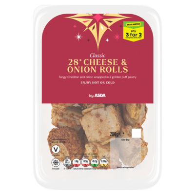 ASDA 28 Classic Cheese & Onion Rolls 280g