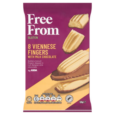ASDA Free From Free From by  Viennese Fingers with Milk Chocolate 120g