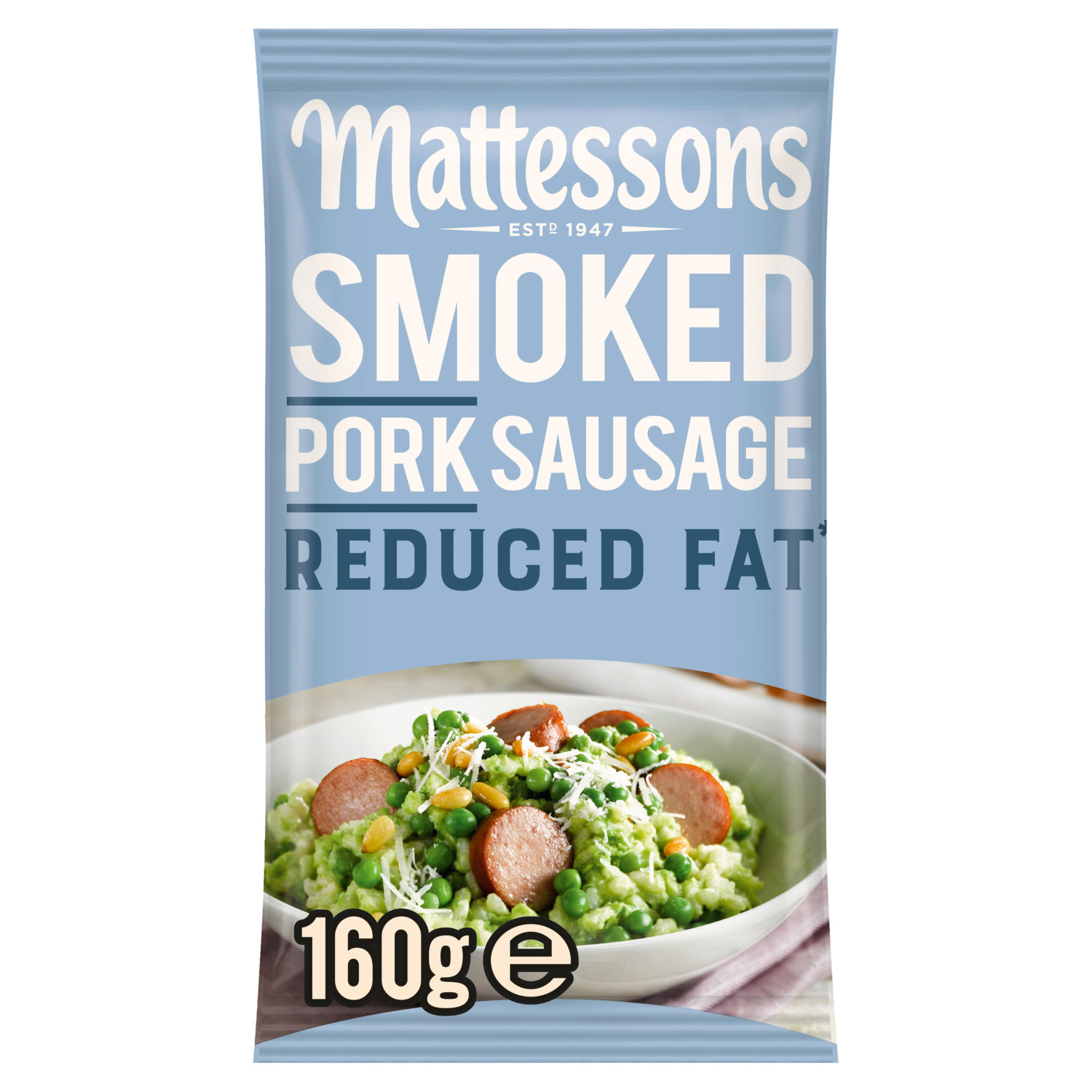 Mattessons Smoked Pork Sausages Reduced Fat Ready to Eat Sausages 160g
