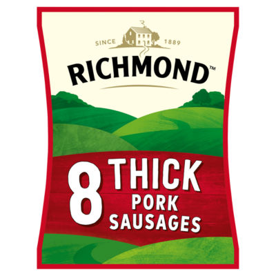 Richmond 8 Thick Pork Sausages 410G