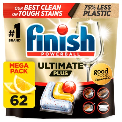 Finish Ultimate Plus All In One Dishwasher Tablets Lemon - 62 Tabs
