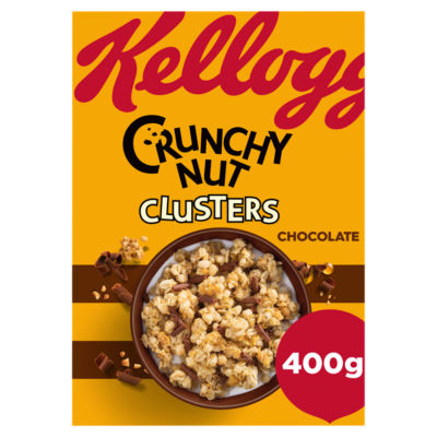Kelloggs Crunchy Nut Chocolate Clusters Breakfast Cereal 400g