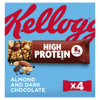 Kelloggs High Protein Almond and Dark Chocolate snack bars 4x35g