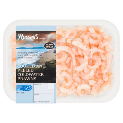 Russells Cooked and Peeled Coldwater Prawns