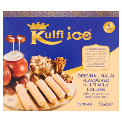 KULFI ICE Original Malai Flavoured Kulfi Milk Lollies 5 x 70ml