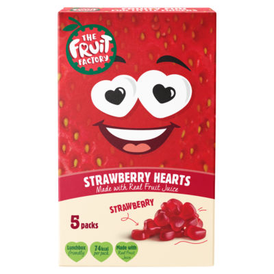 The Fruit Factory Fruit Factory Fruit Hearts Strawberry 5X20g
