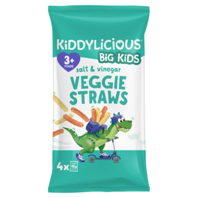 Kiddylicious Big Kids Salt & Vinegar Veggie Straws 4 x 12g