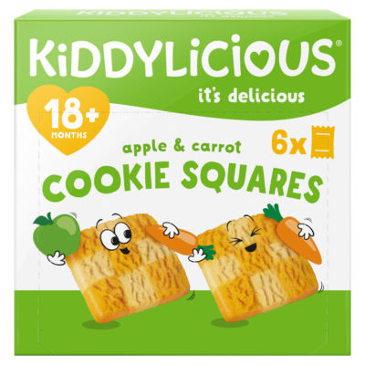 Kiddylicious Apple & Carrot Cookie Squares 6x24g