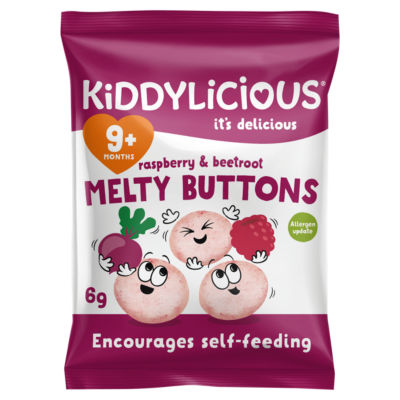 Kiddylicious Raspberry & Beetroot Melty Buttons 9+ Months 6g