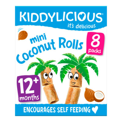 Kiddylicious Original Mini Coconut Rolls Baby Snacks 8X7g