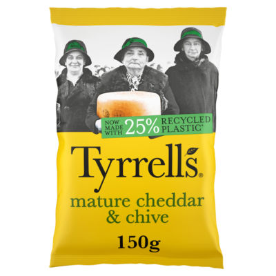 Tyrrells Mature Cheddar & Chive Sharing Crisps 150g