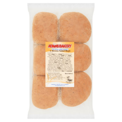 Adkins 6 Brown Salad Baps