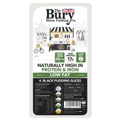 The Bury Black Pudding Company 4 Traditional Black Pudding Slices