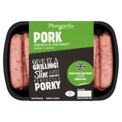 Plumgarths of Kendal Pork Chipolata Sausages 375g