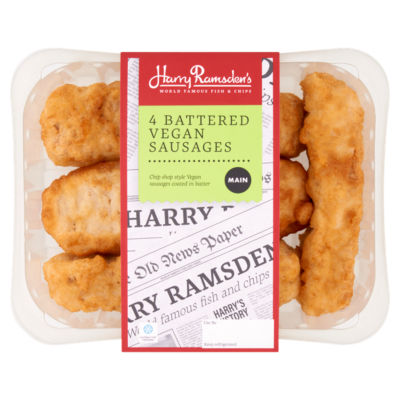 Harry Ramsdens 4 Battered Vegan Sausages 360g